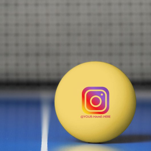 Benutzerdefinierter Instagram Name Minimal Einfach Tischtennisball (Netto)
