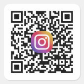 Benutzerdefinierter Instagram-QR-Code Quadratischer Aufkleber (Vorderseite)