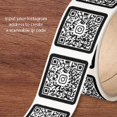Benutzerdefinierter Instagram-QR-Code Schwarz Quadratischer Aufkleber