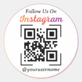 Benutzerdefinierter Instagramm Business QR-Code Runder Aufkleber (Vorderseite)