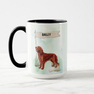 Benutzerdefinierter Irischer Setter Name Tasse Per
