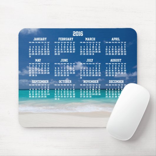 Benutzerdefinierter Jahreskalender 2016 Mouse Pad Mousepad (Mit Mouse)