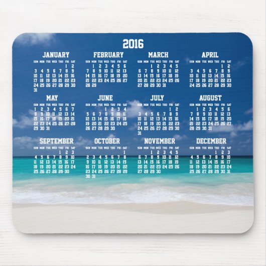 Benutzerdefinierter Jahreskalender 2016 Mouse Pad Mousepad (Vorne)