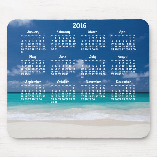 Benutzerdefinierter Jahreskalender 2016 Mouse Pad  Mousepad (Vorne)