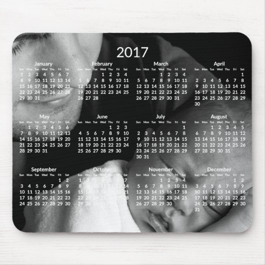 Benutzerdefinierter Jahreskalender 2017 Mousepads (Vorne)