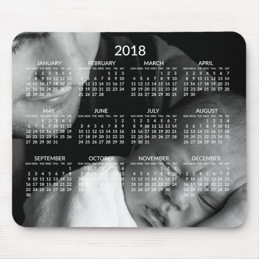 Benutzerdefinierter Jahreskalender 2018 Mousepads (Vorne)