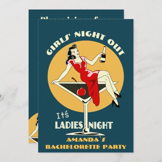 Benutzerdefinierter Junggeselinnen-Abschied Einladung (Vorne/Hinten)