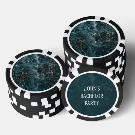 Benutzerdefinierter Junggeselle & Party Ozean Pokerchips (Stapel)