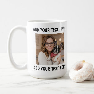 Benutzerdefinierter Kaffee mit Foto und Text oder Kaffeetasse
