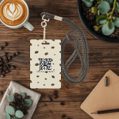 Benutzerdefinierter Kaffeeshop-Badge mit QR-Code | Ausweis