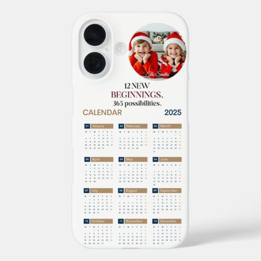 Benutzerdefinierter Kalender 2025 Case-Mate iPhone Hülle (Rückseite)