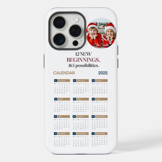 Benutzerdefinierter Kalender 2025 iPhone Hülle (Rückseite)