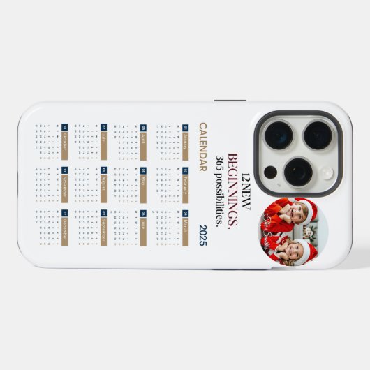Benutzerdefinierter Kalender 2025 iPhone Hülle (Rückseite (Horizontal))