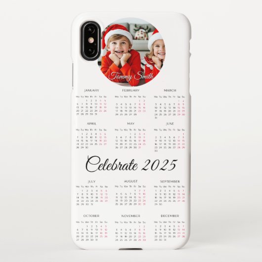 Benutzerdefinierter Kalender 2025 iPhone Hülle (Rückseite)