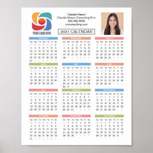 Benutzerdefinierter Kalender 2027 Geschäft Logo Un Poster
