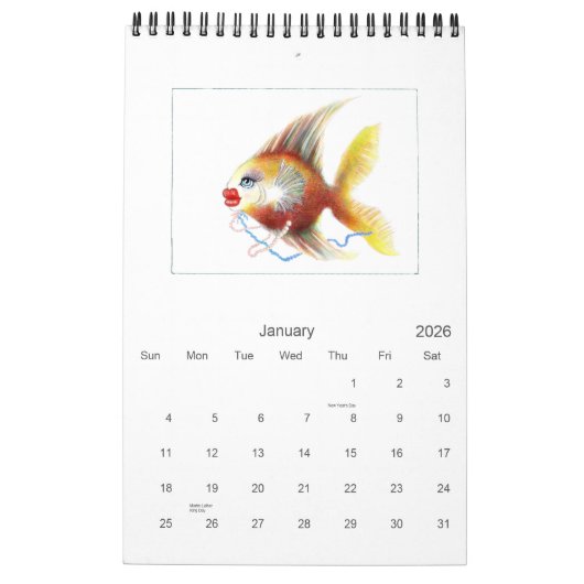 Benutzerdefinierter Kalender: Fantasy Fish Kalender (Jan 2026)