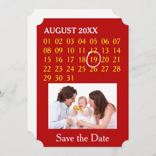 Benutzerdefinierter Kalender + Foto, Backgr, Text Save The Date (Vorne/Hinten)