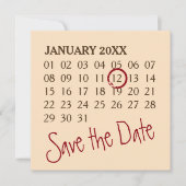 Benutzerdefinierter Kalender + Foto, Backgr, Text Save The Date (Vorderseite)