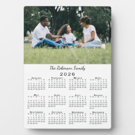 Benutzerdefinierter Kalender für 2026 mit Foto und Fotoplatte