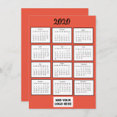 Benutzerdefinierter Kalender für Firmenlogo 2020 M Einladung (Vorne/Hinten)