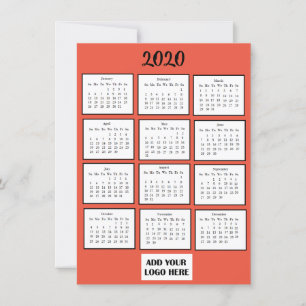 Benutzerdefinierter Kalender für Firmenlogo 2020 M Einladung