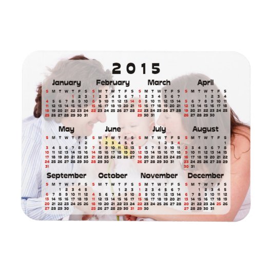 Benutzerdefinierter Kalender + Ihr eigenes Foto / Magnet (Horizontal)
