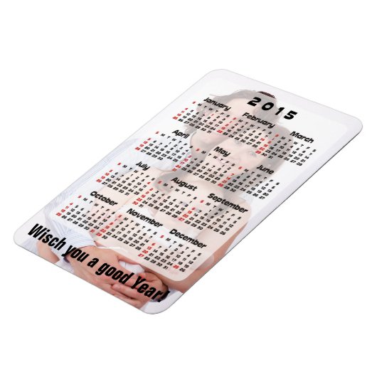 Benutzerdefinierter Kalender + Ihr eigenes Foto / Magnet (Linke Seite)