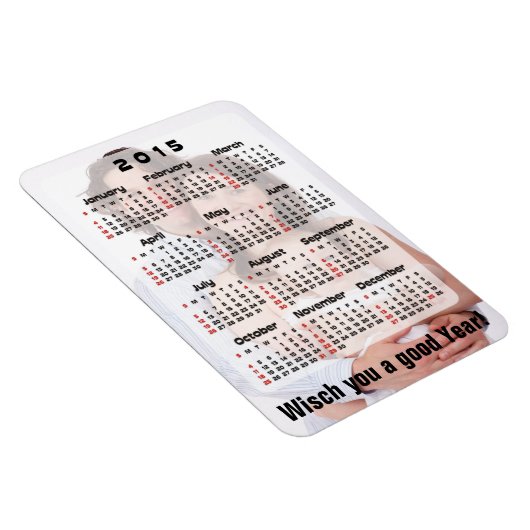 Benutzerdefinierter Kalender + Ihr eigenes Foto /  Magnet (Rechte Seite)