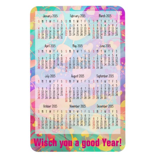 Benutzerdefinierter Kalender + Ihr eigenes Foto / Magnet (Vertikal)