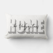 Benutzerdefinierter Kalligraphiename Zuhause, grau Lendenkissen (Vorderseite)