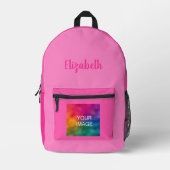 Benutzerdefinierter Kalligraphiezellenname Rosa Fa Bedruckter Rucksack (Vorderseite)