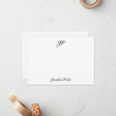Benutzerdefinierter kalligraphischer Name Elegant  Mitteilungskarte (Vorderseite/Rückseite Beispiel)
