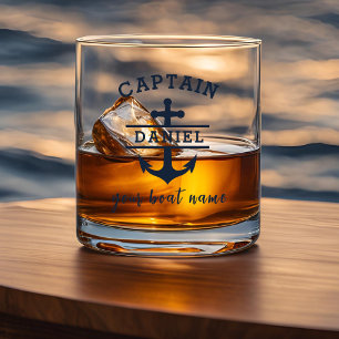 Benutzerdefinierter Kapitän Boot Nautical Anker Whiskyglas