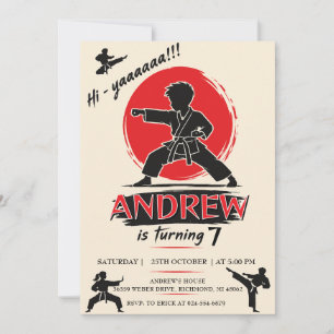 Benutzerdefinierter Karate-Geburtstag Krieger  Einladung
