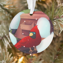 Benutzerdefinierter Kardinal-Weihnachtsfamilien-Sc Ornament
