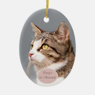 Benutzerdefinierter Katzenfoto-Schmuck Keramik Ornament