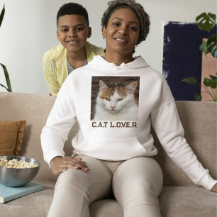 Benutzerdefinierter Katzenliebhaber Weiß Braun Tex Hoodie