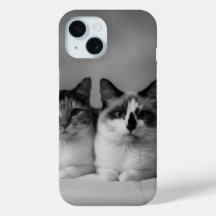 Benutzerdefinierter Katzenporträt-iPhone 15 Slim F