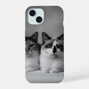 Benutzerdefinierter Katzenporträt-iPhone 15 Slim F iPhone 15 Hülle