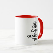 Benutzerdefinierter Keep Calm Kaffeetassen-Textgen Tasse (VorderseiteRechts)