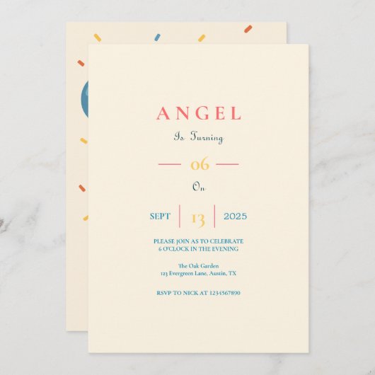 Benutzerdefinierter Kindergeburtstag Einladung mit (Vorne/Hinten)