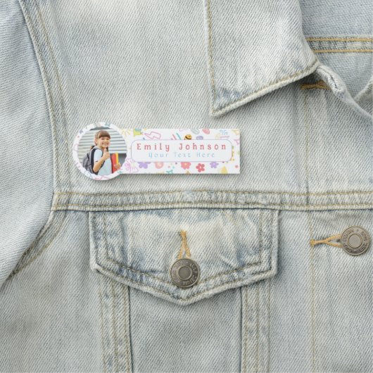 Benutzerdefinierter Kindername & Foto Farbig Namensschild (Beispiel)