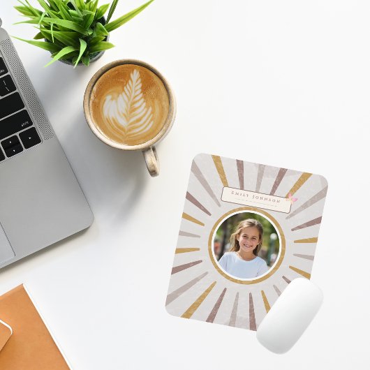Benutzerdefinierter Kindername & Foto Farbige Mousepad