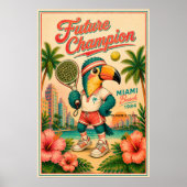 Benutzerdefinierter Kinderzimmer Retro Padel Poste Poster (Vorne)