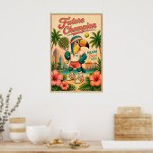 Benutzerdefinierter Kinderzimmer Retro Padel Poste Poster (Küche)