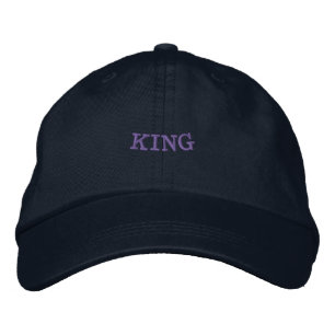 Benutzerdefinierter KING-Text Starker und Selbstbe Bestickte Baseballkappe