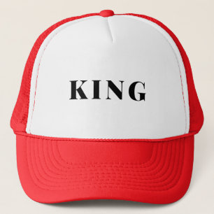 Benutzerdefinierter King-Textname Weiß und Red Col Truckerkappe