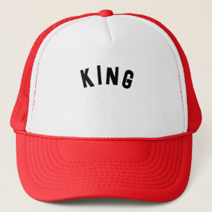 Benutzerdefinierter King-Textname Weiß und Red Col Truckerkappe