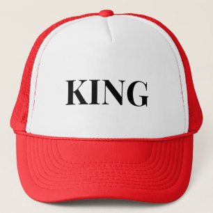 Benutzerdefinierter King-Textname Weiß und Red Col Truckerkappe