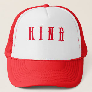 Benutzerdefinierter King-Textname Weiß und Red Col Truckerkappe